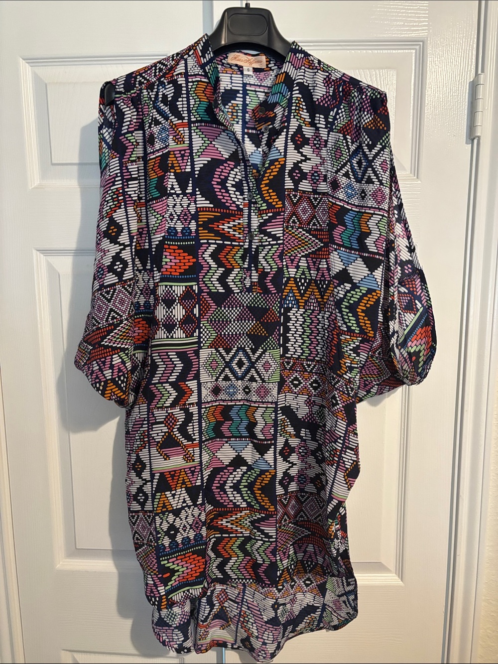 Mara Hoffman Multicolor Geometric Tunic - Black, Pink, Orange, Green, Blue